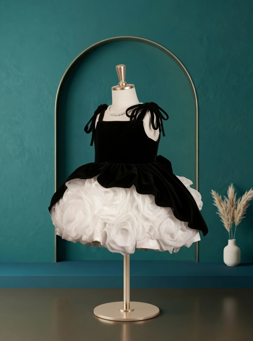 Midnight Velvet Bloom Dress