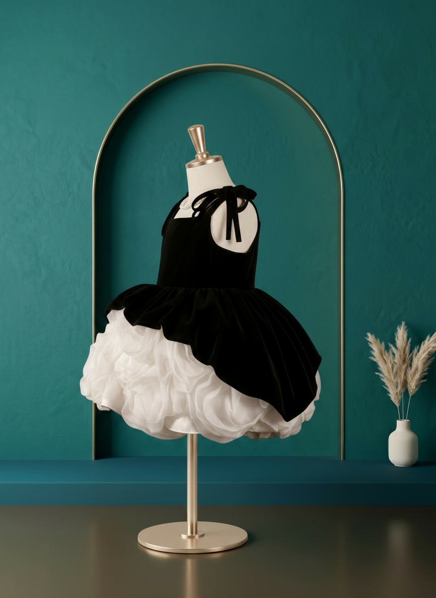 Midnight Velvet Bloom Dress