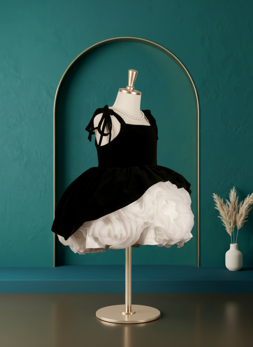 Midnight Velvet Bloom Dress