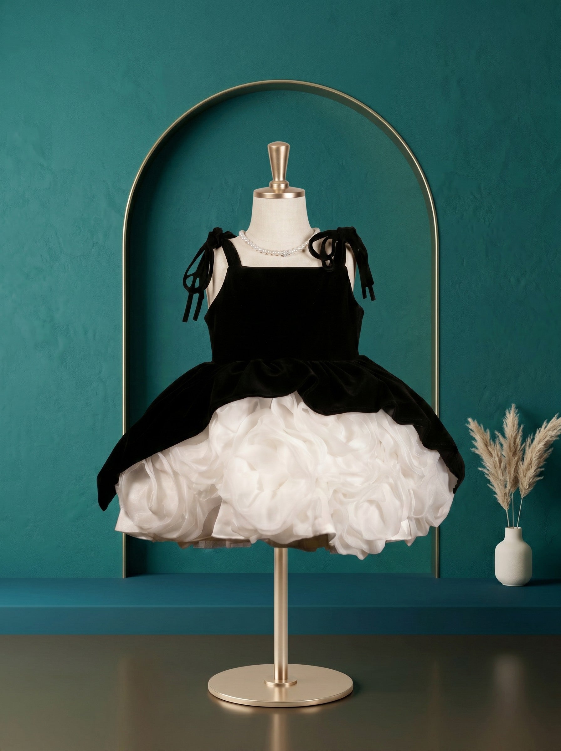 Midnight Velvet Bloom Dress